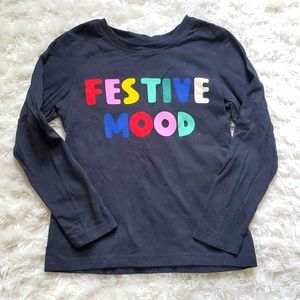 Hanna Andersson Size 6-7 (120cm) Festive Mood Holiday Long sleeve Top Shirt